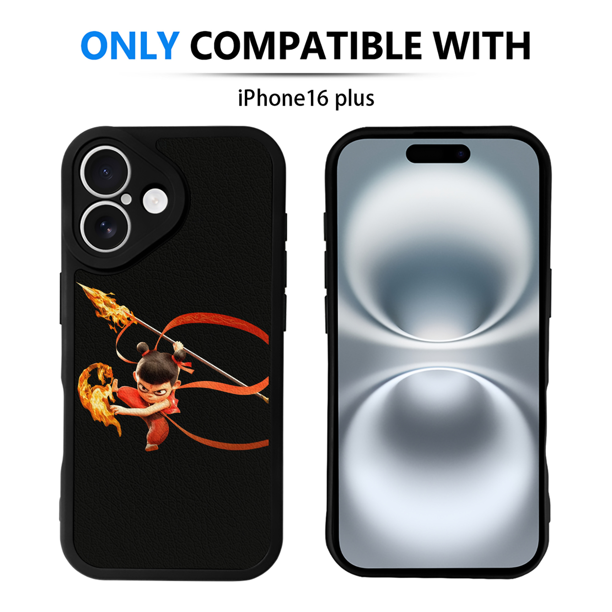 （画像用） Ne Zha 2 ナタ 魔童の大暴れ 【iPhone 16シリーズ対応】シリコンスマホケース（レザー調） 材質：シリコン